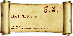 Ebel Milán névjegykártya
